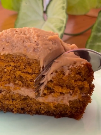 Pumpkin Cake with Cookie Butter Cream Cheese Frosting