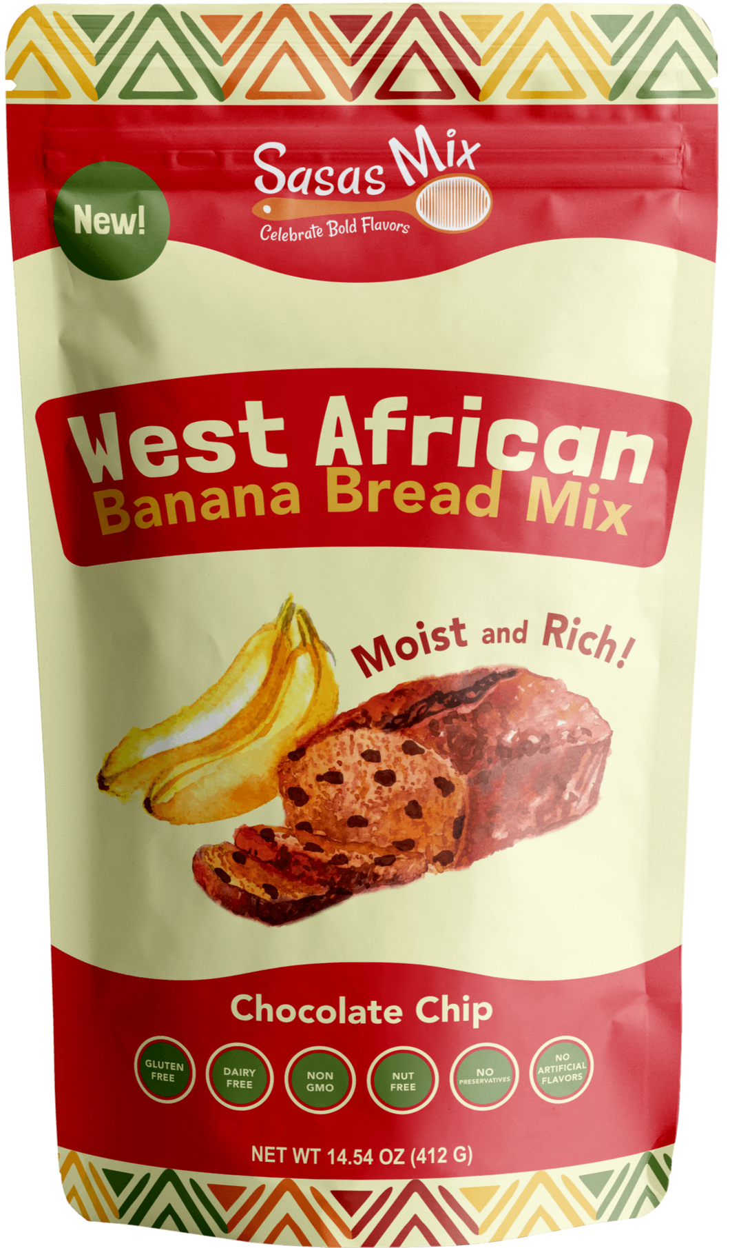 Chocolate Chip West African Gluten Free Banana Bread Baking Mix
